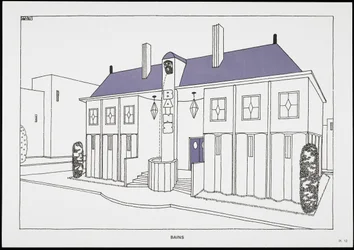 Bains, de Une Cité Moderne, Dessins de Rob Mallet-Stevens Architecte, 1987